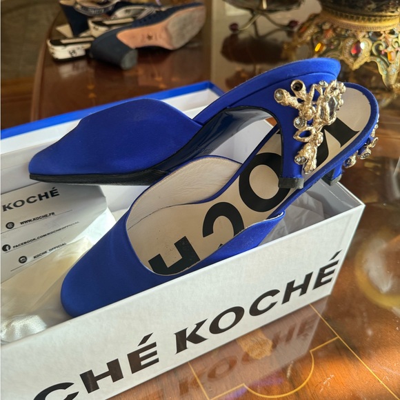 Koche women’s mules shoes Jeweled small heel a 40.0 USA Sz 10.0 - Picture 9 of 16